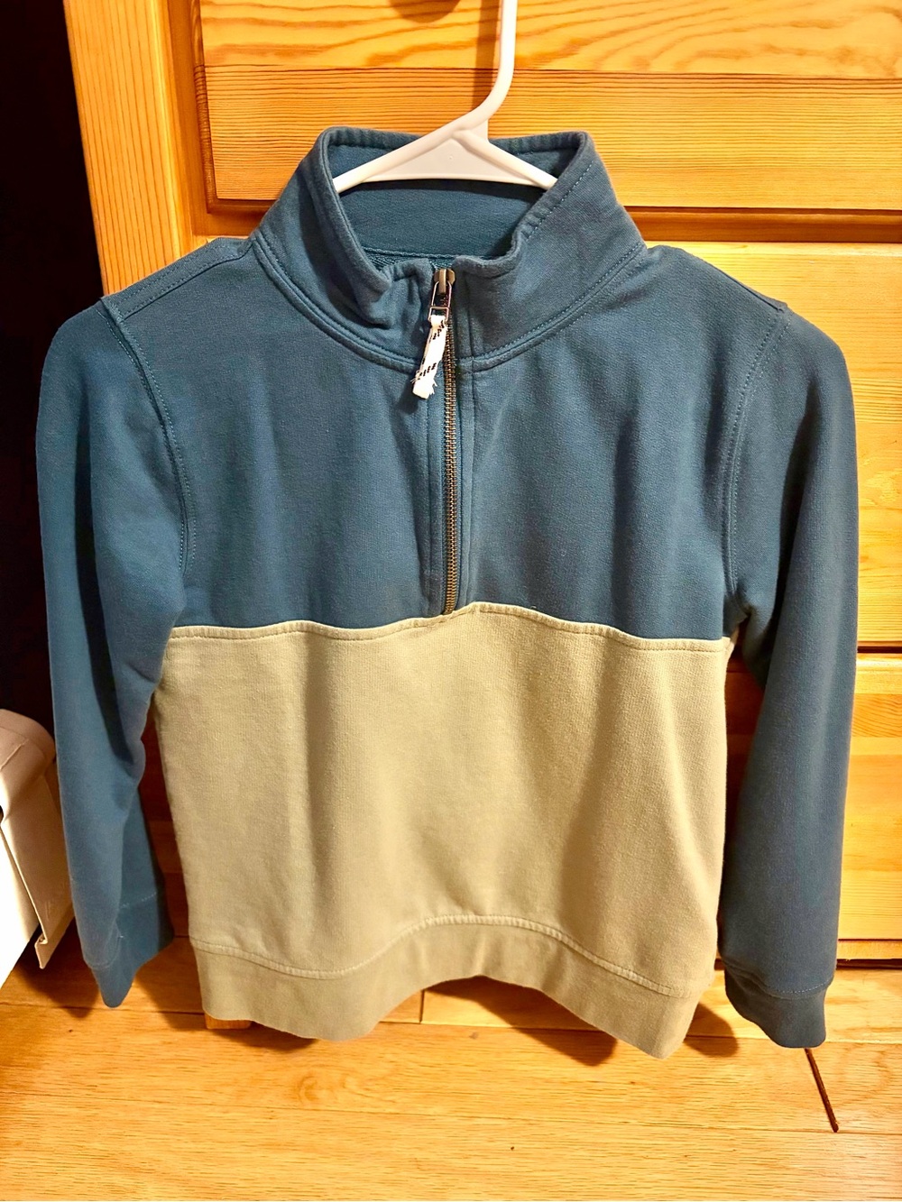 Crewcuts Teal and Olive Half-Zip Colorblock Pullover